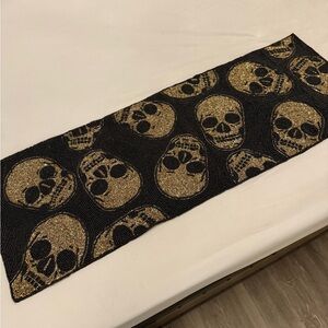 Tahari Skull Beaded Table Runner Mat